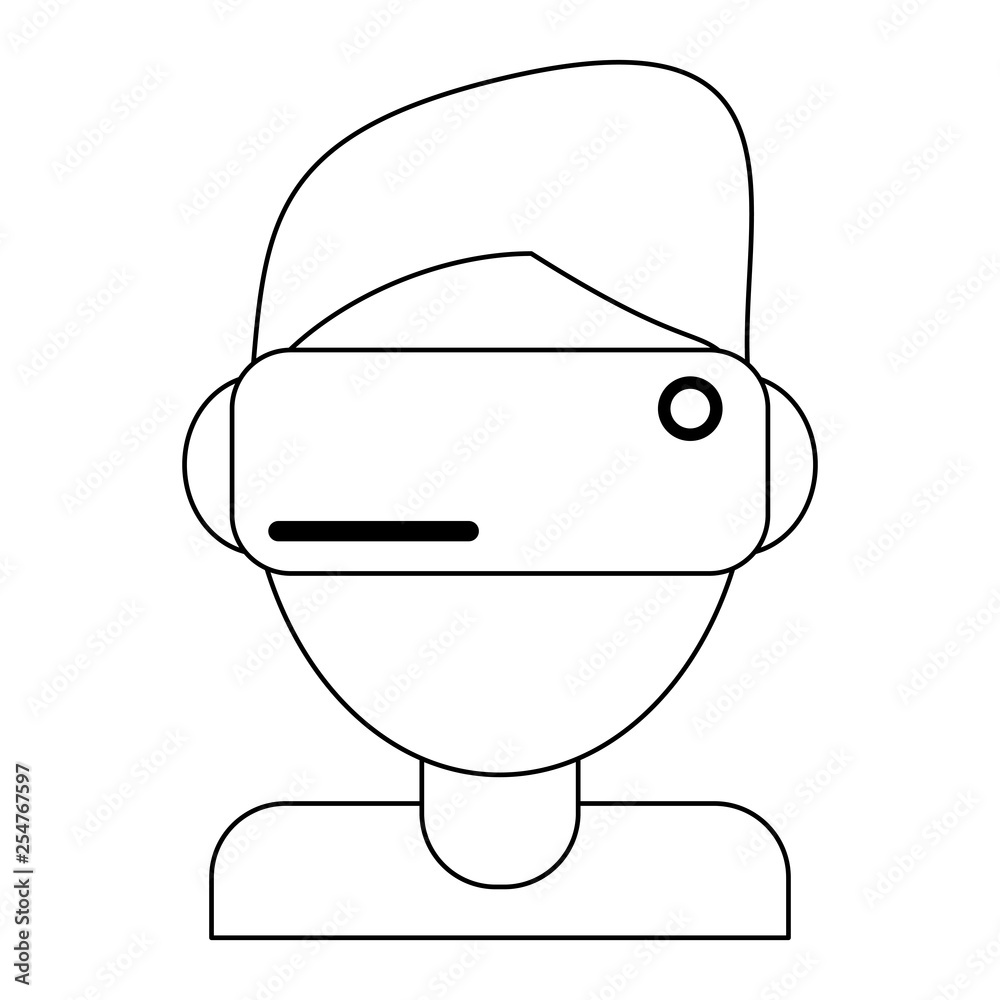 Fototapeta premium virtual reality technology in black and white