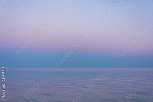 Gradient twilight. Pastel landscape of the sea. Copy space © Fordvika