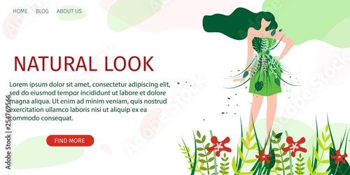 Horizontal Flat Banner Natural Look Fashion Show.