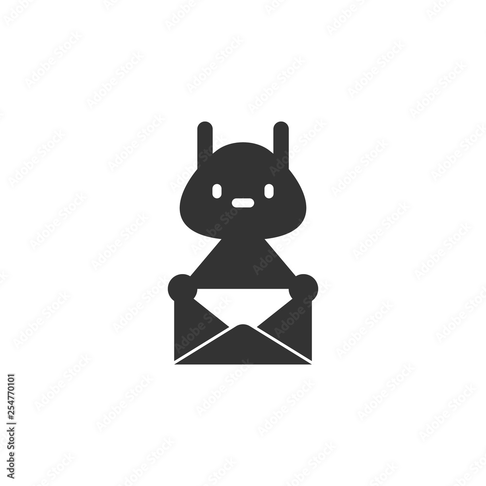 Fototapeta premium Letter, rabbit icon. Element of Easter holidays for mobile concept and web apps. Detailed Letter, rabbit icon can be used for web and mobile
