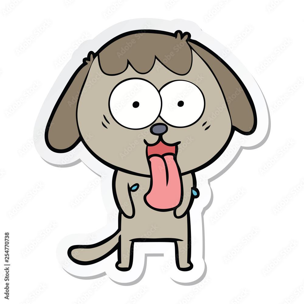 sticker of a cute cartoon dog sticker of a cute cartoon dog