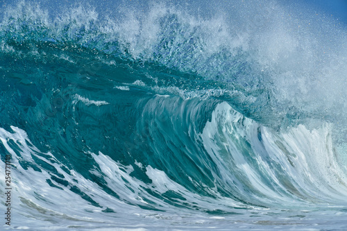 USA, Hawaii, Oahum, Pacific Ocean, big dramatic wave photo