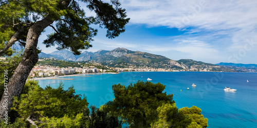 France, Provence-Alpes-Cote d'Azur, Panoramic view of Menton
