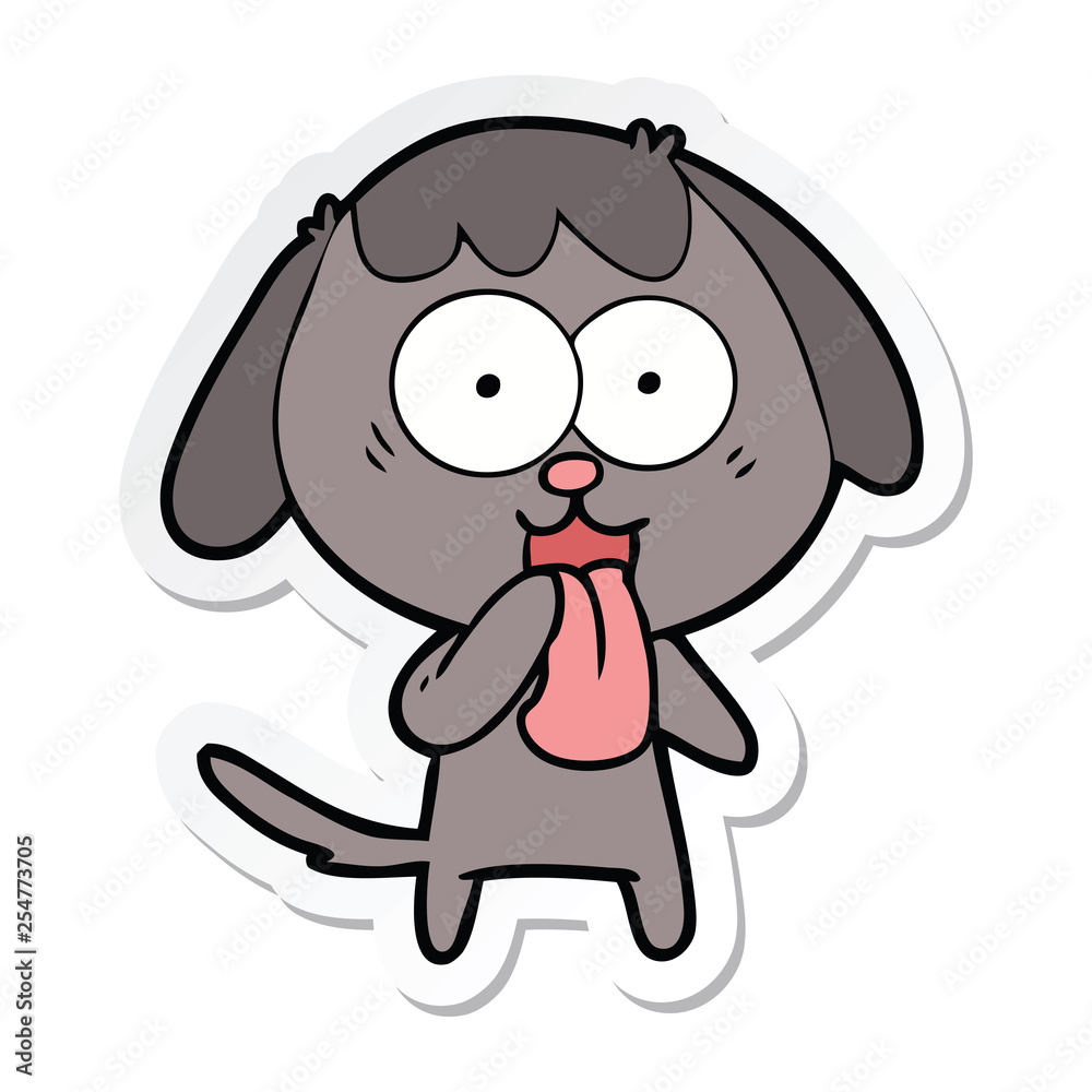 sticker of a cute cartoon dog sticker of a cute cartoon dog