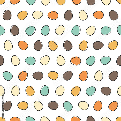Easter eggs seamless background. Vector pattern.