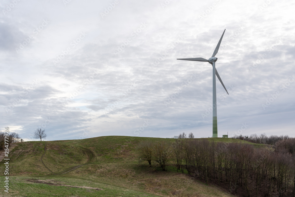 Wind turbine, renewable energy generation in green landscape near Munich, Germany Wind turbine, renewable energy generation in green landscape near Munich, Germany