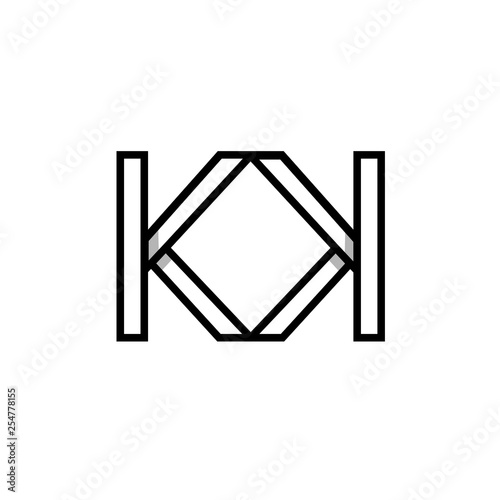 Creative modern geometric fashion KK initials monogram logo