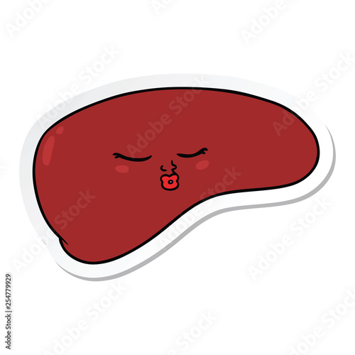 sticker of a cartoon liver