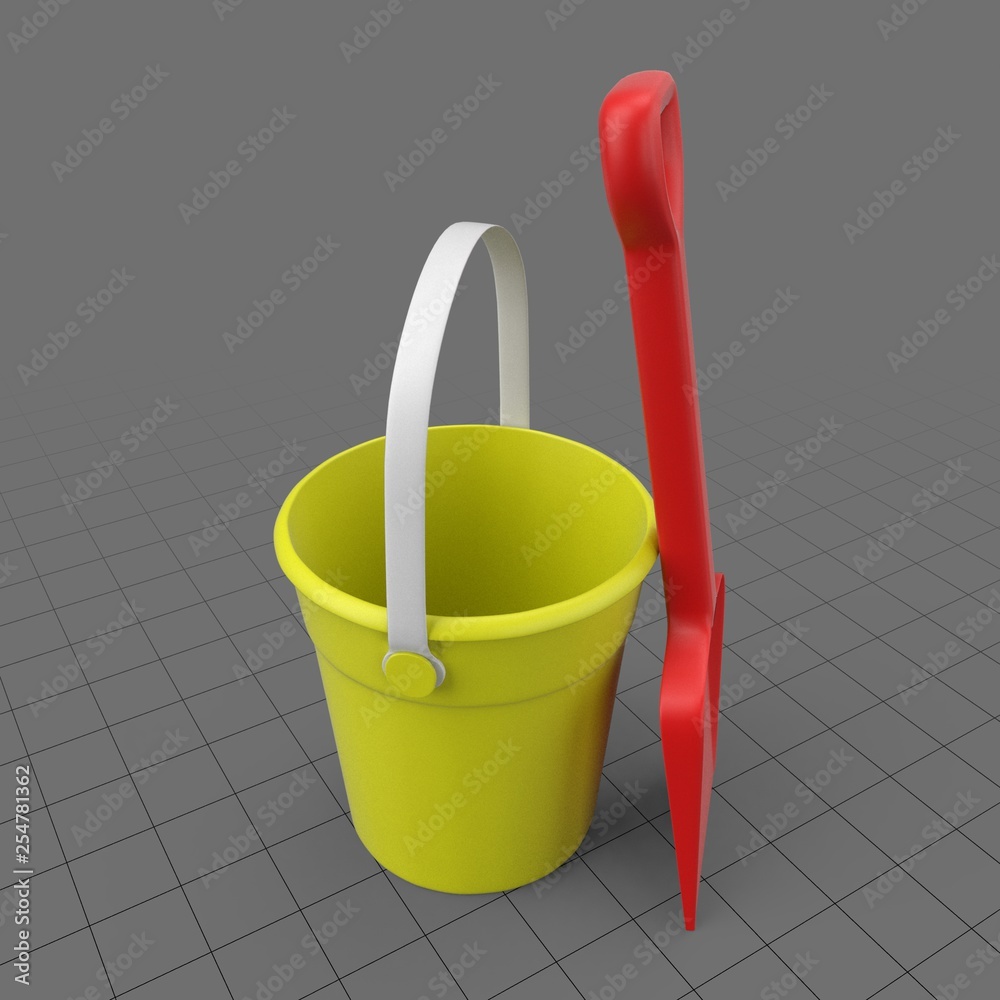 Beach bucket and shovel set Stock 3D asset Adobe Stock
