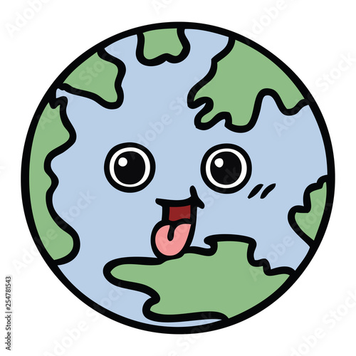 cute cartoon planet earth