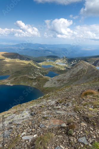 Amazing panoramic view of The Seven Rila Lakes, Rila Mountain, Bulgaria