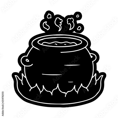 cartoon icon drawing of a pot of stew