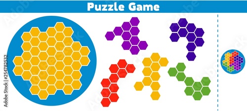 Puzzle game.  Complete the Pattern. Education logic game for preschool kids. Vector Illustration