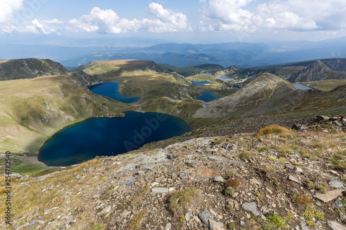 Amazing panoramic view of The Seven Rila Lakes, Rila Mountain, Bulgaria