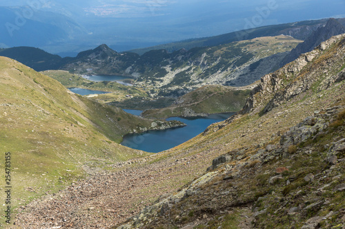 Amazing panoramic view of The Seven Rila Lakes, Rila Mountain, Bulgaria