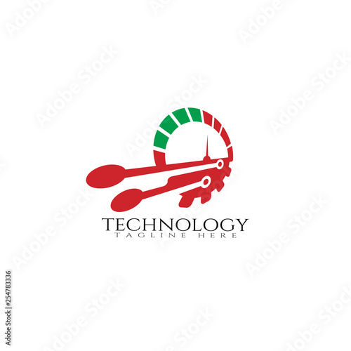 technology icon template,creative vector logo design,speed,emblem,illustration element