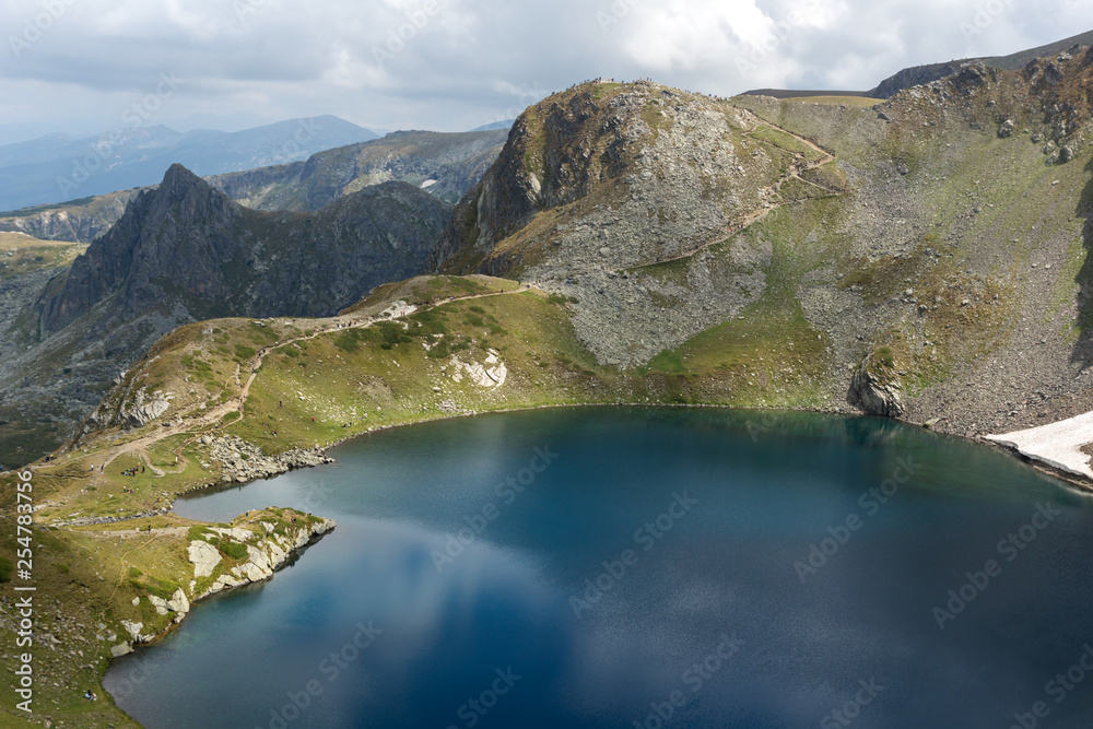 Amazing landscape with The Eye lake at The Seven Rila Lakes, Rila Mountain, Bulgaria