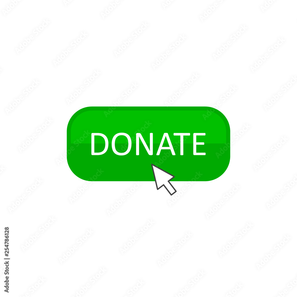 Donate Button Click icon, Vector isolated simple illustration Donate Button Click icon, Vector isolated simple illustration