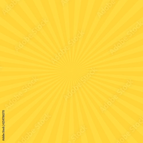 Abstract soft bright Yellow gradient rays background. geometric summer shine. Vector illustration.