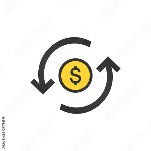 Dollar icon in circle arrow...