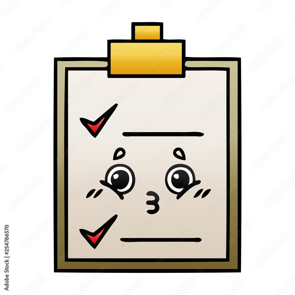 gradient shaded cartoon check list gradient shaded cartoon check list