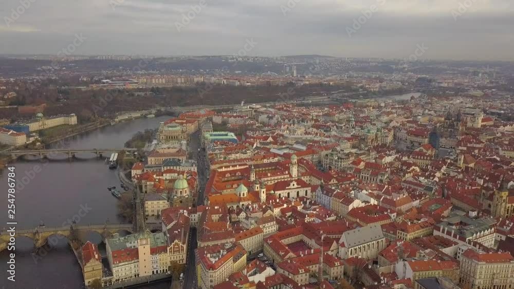 Czech Republic Prague Aerial Drone Flying Czech Republic Prague Aerial Drone Flying