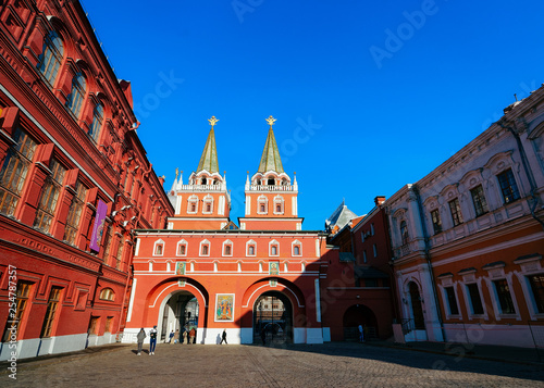 Entrance into Red Square at Resurrection Gate in Moscow