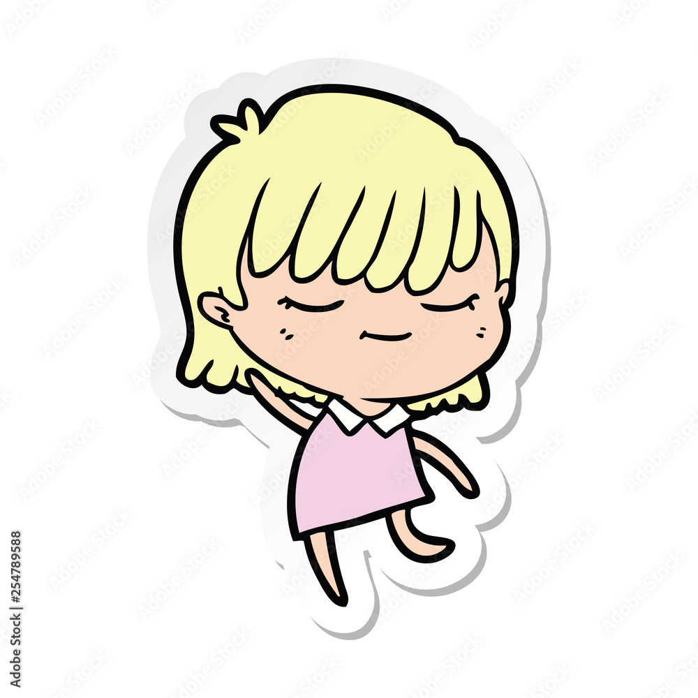 sticker of a cartoon woman sticker of a cartoon woman