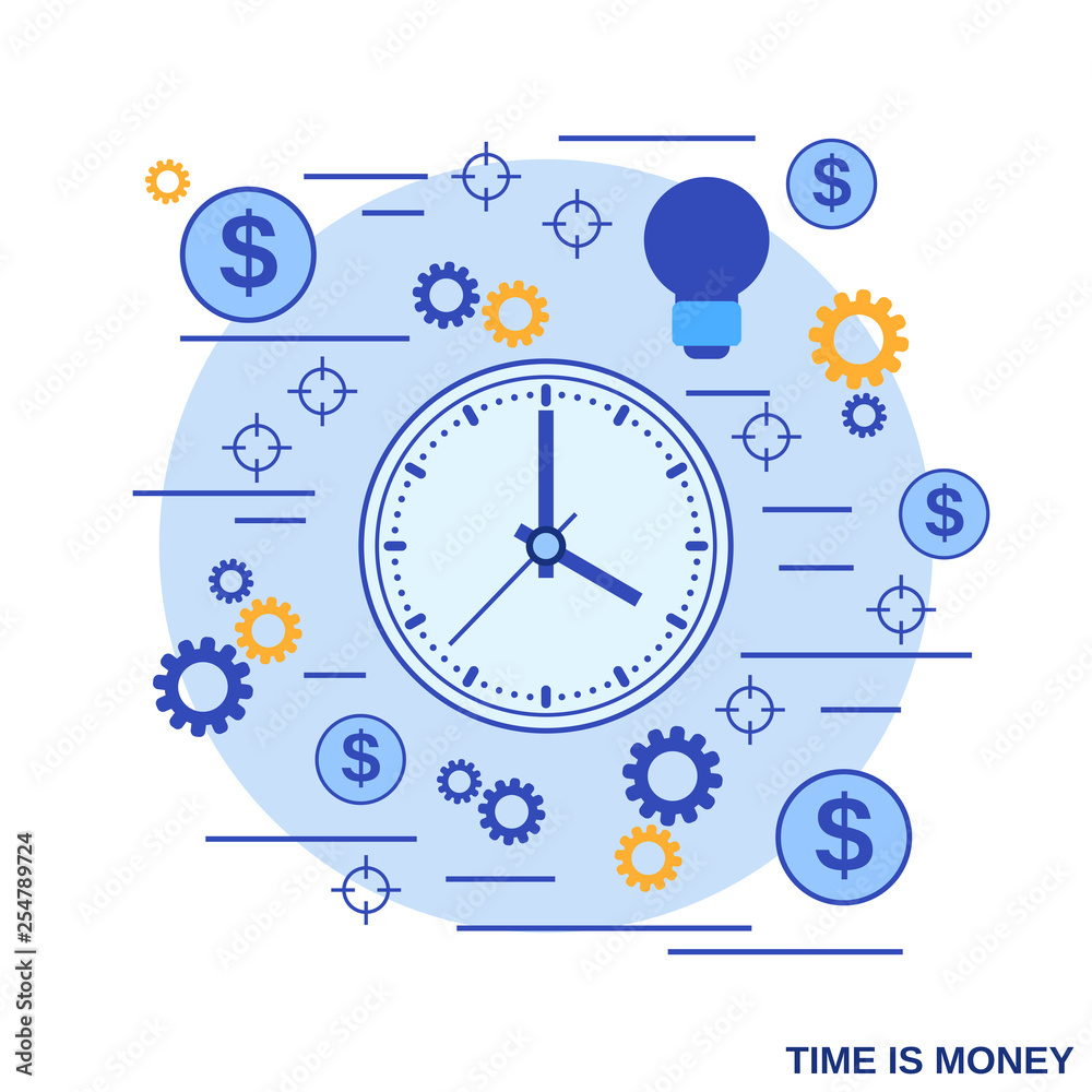 Time is money flat design style vector concept illustration Time is money flat design style vector concept illustration
