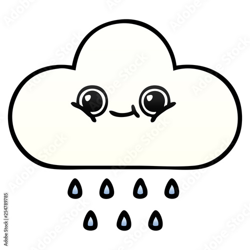 gradient shaded cartoon rain cloud