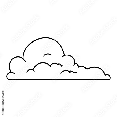line drawing doodle of white large clouds