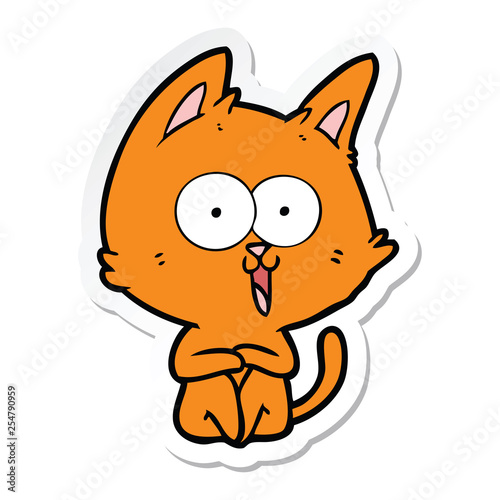 Fototapeta Naklejka Na Ścianę i Meble -  sticker of a funny cartoon cat