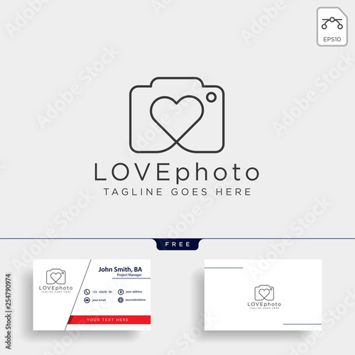 love photography logo template vector illustration icon element isolated