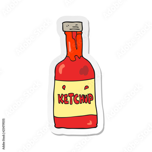 sticker of a cartoon ketchup