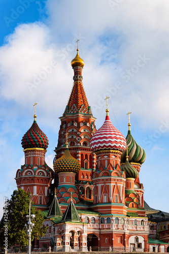 Saint Basil Cathedral in Moscow in morning
