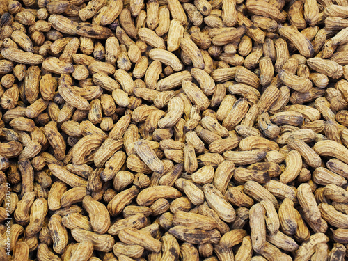 Pile of peanuts for sale at market