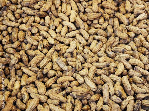 Pile of peanuts for sale at market