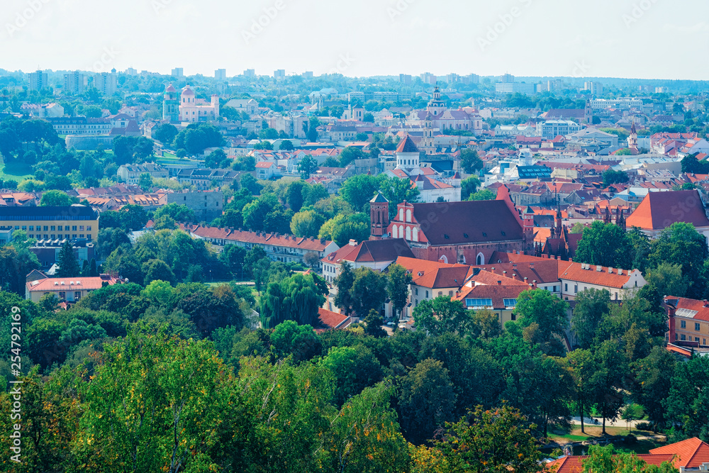 Cityscape of Vilnius with St Anne Church
