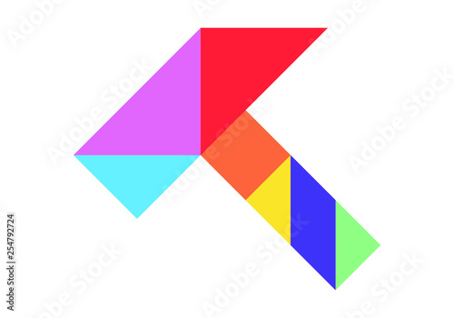 Free Download Color tangram puzzle in hammer shape on white background (Vector) - GFXLoad