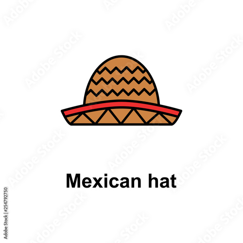 Mexican hat icon. Element of Cinco de Mayo color icon. Premium quality graphic design icon. Signs and symbols collection icon for websites, web design, mobile app