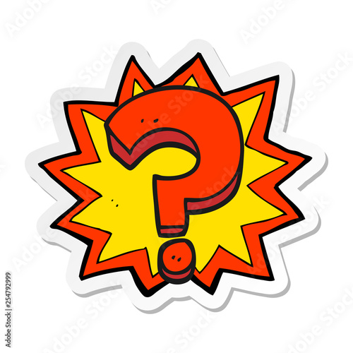 sticker of a cartoon question mark