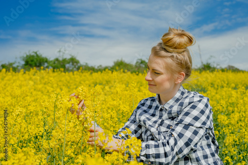 Farmer examining rape