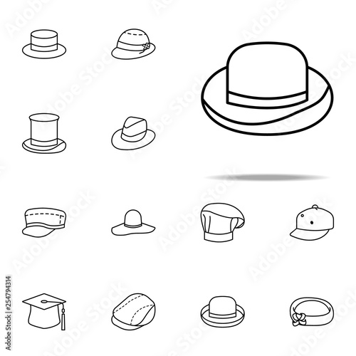 bowler hat icon. hats icons universal set for web and mobile