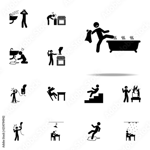 danger, bath, hot icon. home hazard and safety precaution icons universal set for web and mobile