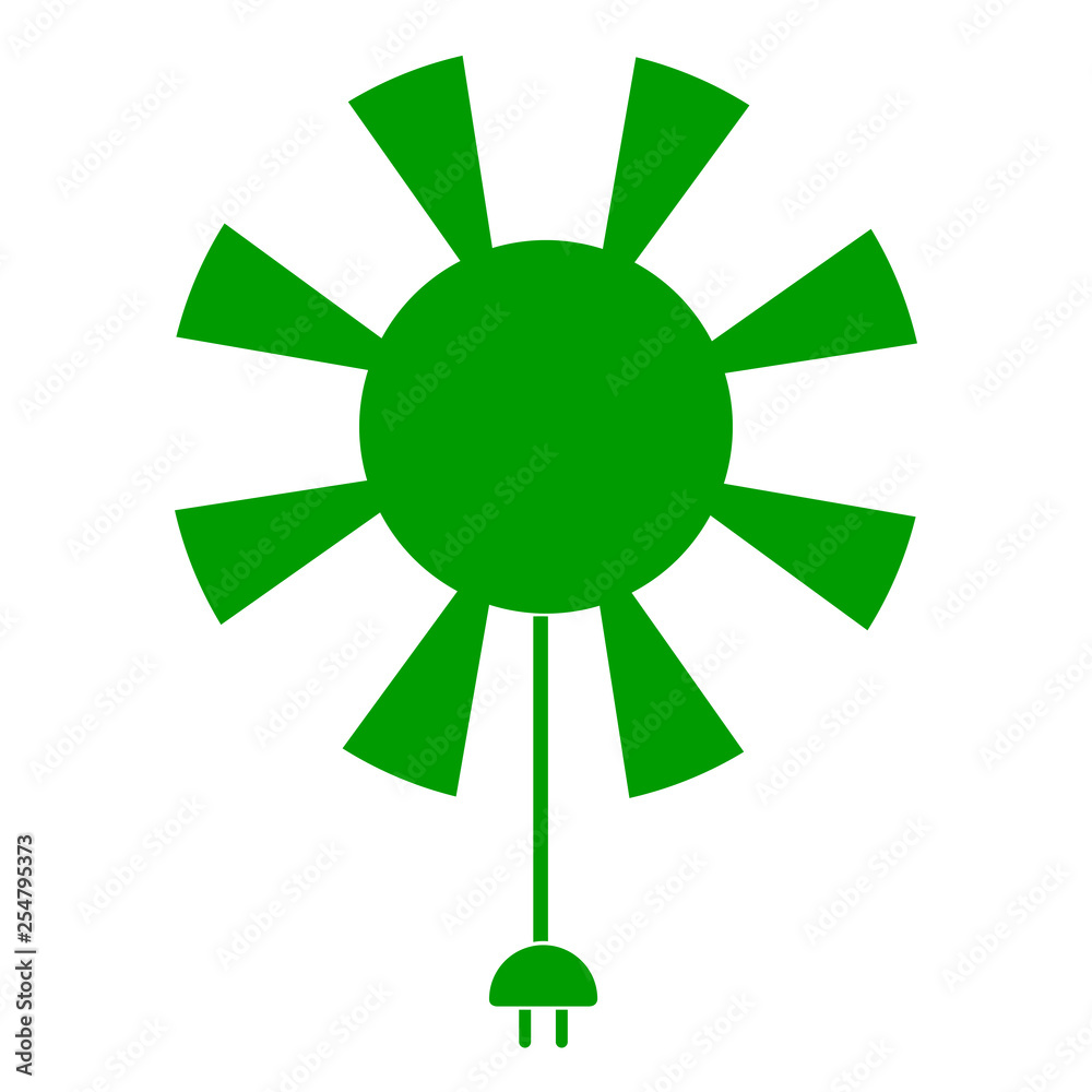 Sun icon with current cable. Solar energy. Vector illustration design Sun icon with current cable. Solar energy. Vector illustration design