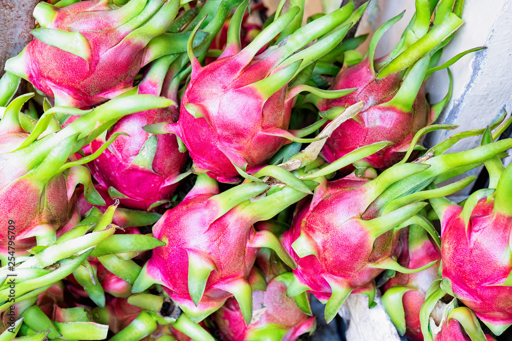 Pitaya dragon fruit as Exotic asian food in Hanoi