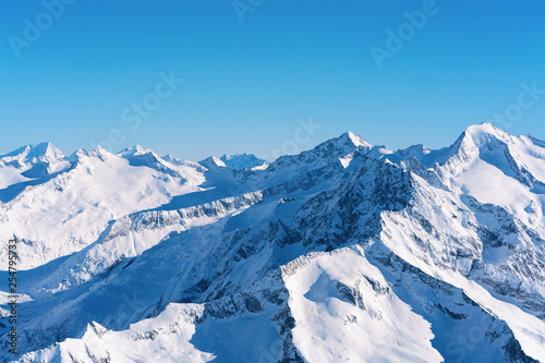 Landscape of Hintertux Glacier ski resort in Zillertal