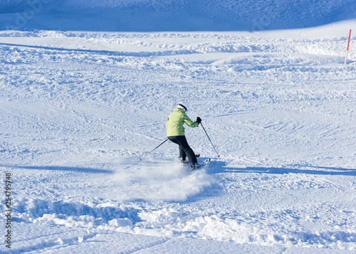 Man Skier at Hintertux Glacier ski resort Zillertal Austria