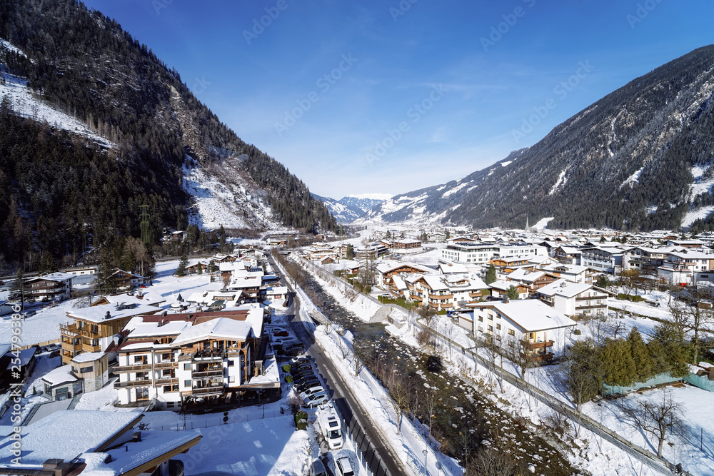 Landscape of Zillertal valley  Mayrhofen in Tyrol