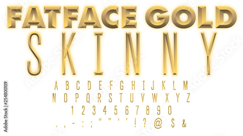 FatFace Gold SKINNY Font: A Condensed Typeface Made of 24-Carat Gold